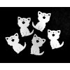 Dekorační výřez-Kočka bílá, 8 cm – 6 ks