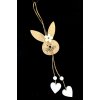 Dekorace dřevěná, zajíc, závěs, 1ks