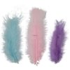 Peří - blankytně modrá, starorůžová a fialová, 8g/bal.