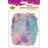 Peří - blankytně modrá, starorůžová a fialová, 8g/bal.