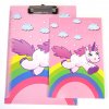 24068, Desky A4 s klipem + blok linky A5, bílý jednorožec, 1ks