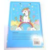 24068, Desky A4 s klipem + blok linky A5, jednorožec na modré, 1ks