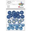 Knoflíky, plastové, modrý mix, 3 vzory, 30ksbal, (462539)