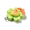 Přívěsek, plastový, kachničkové kytičky, 2.6x1.8cm, 1ks (4)