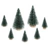 Dekorace, Vánoční STROMKY, plast., cca 8 x 5 cm, 7ksbal2
