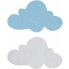Dekorace, plstěné, OBLAK mraky, modrá a bílá, 10 x 5,8 cm, 6ksbal2