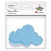 Dekorace, plstěné, OBLAK mraky, modrá a bílá, 10 x 5,8 cm, 6ksbal