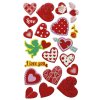 457782, vypouklé samolepky, srdce