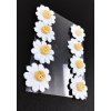 Textilní dekorace, samolep. kytičky bílé - mix vzorů, 8ks / bal.