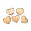 Dřevěná dekorace, přírodní srdíčko 5 cm, 2 ks/bal.