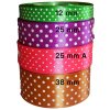 Stuha saténová s puntíkem, WSK6140, šíře 12 mm / 1 metr