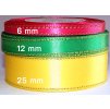Stuha saténová s lurexem, WSO3134, šíře 6 mm / 1 metr