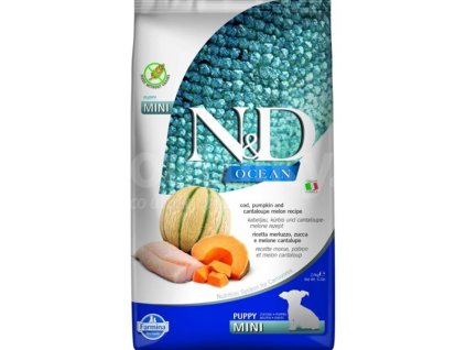 N&D OCEAN Dog GF Cod, Pumpkin & Cantaloupe Melon Puppy Mini 2,5 kg