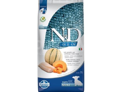 N&D OCEAN Dog GF Cod, Pumpkin & Cantaloupe Melon Puppy Mini 7 kg