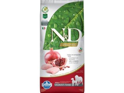 N&D PRIME Dog GF Chicken & Pomegranate Puppy Medium & Maxi 12 kg