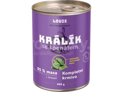 Louie konz.pro psy králik se špenátem 400 g DNŠ