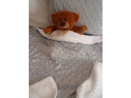 Deka s beránkem minky Šedá srdíčková