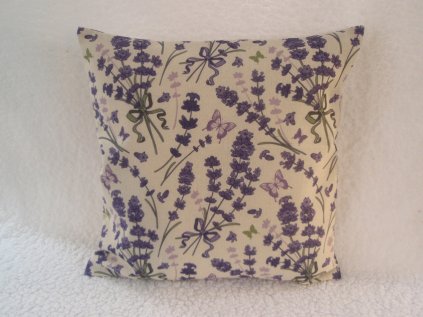Povlak na polštářek Levandule a motýli - lněný
