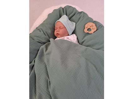 Péřová zavinovačka mušelínová Zelená mátová