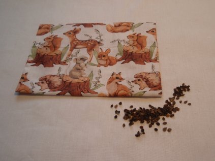 Nahřívací polštářek Zvířátka hnědá s pohankovými slupkami