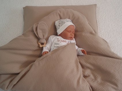 Péřová zavinovačka mušelínová Béžová Sada 4v1