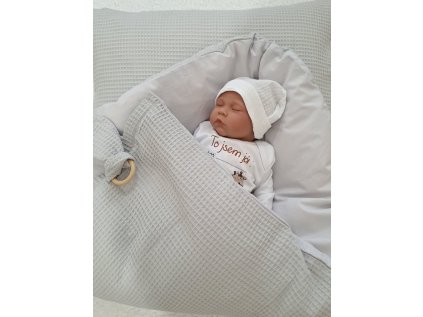 Péřová zavinovačka vaflová Šedá Sada 4v1