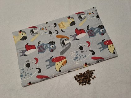 Nahřívací polštářek Pejsci s pohankovými slupkami