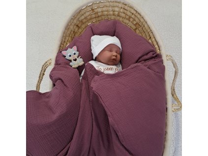 Péřová zavinovačka mušelínová Vínová