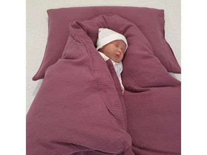 Péřová zavinovačka mušelínová Vínová Sada 4v1