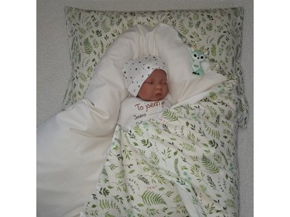 Péřová zavinovačka Kapradí s bílou Sada 4v1