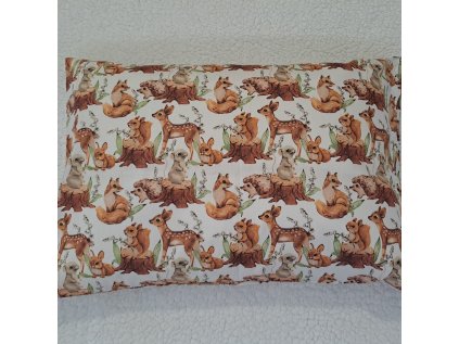 Povlak na polštářek Lesní zvířátka 40 x 60 cm
