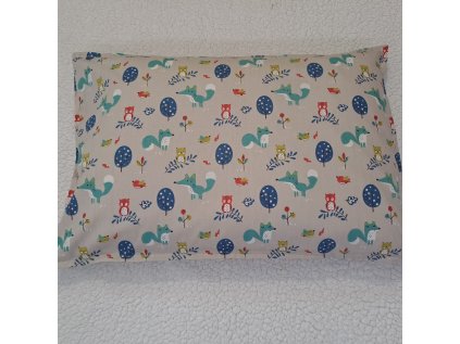 Povlak na polštářek Liška a sova 40 x 60 cm