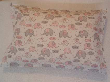 Povlak na polštářek Roztomilý slon Růžový 40 x 60 cm