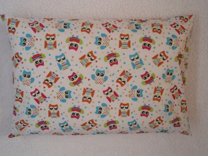 Povlak na polštářek Sovičky barevné 40 x 60 cm