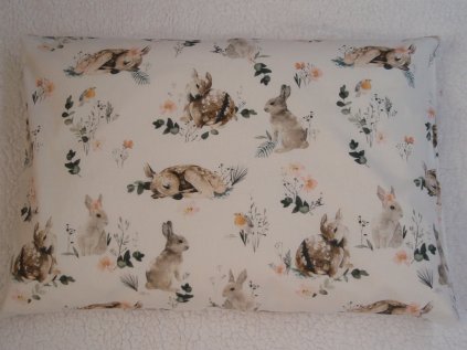 Povlak na polštářek Srnka a zajíček 40 x 60 cm