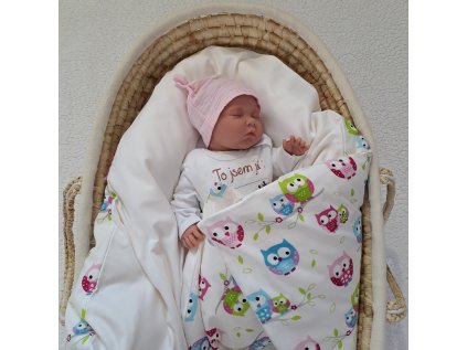 Péřová zavinovačka Sovičky růžové