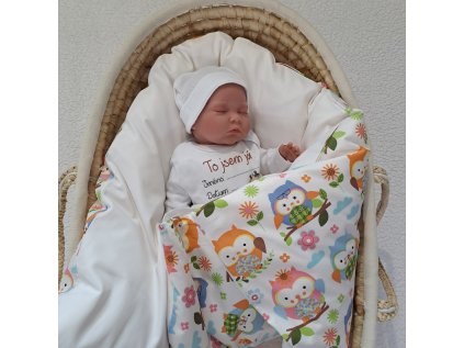 Péřová zavinovačka Sovičky oranžové