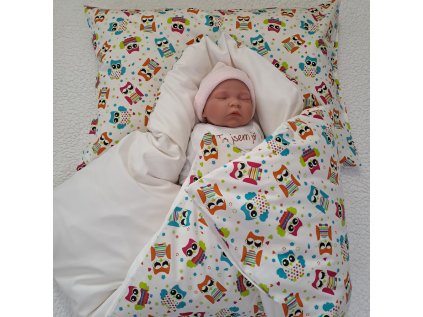 Péřová zavinovačka Sovičky barevné Sada 4v1
