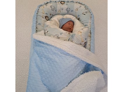 Deka s beránkem minky Modrá