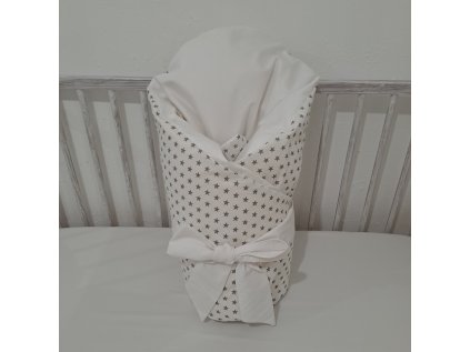 Povlak na péřovou zavinovačku Bílý šedé hvězdičky