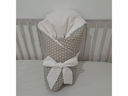 Povlak na péřovou zavinovačku Šedý bílé hvězdičky