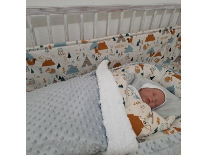 Deka s beránkem minky Šedá