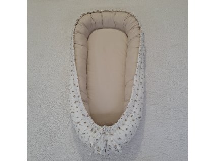 Hnízdečko pro miminko Růžičky s ecru béžovou