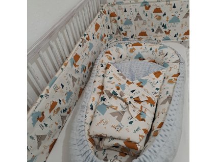 Sada do postýlky 3 dílná Zvířátka s Teepee