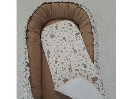 Podložka do hnízdečka mušelínová zvířátka Hnědá