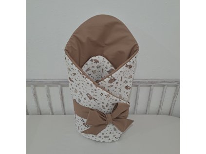 Zavinovačka s mušelínem Hnědá se zvířátky