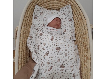 Sada polštářek a peřinka  Hnědá zvířátka