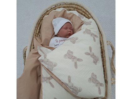 Péřová zavinovačka Zajíček capuccino