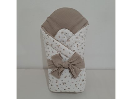 Zavinovačka kytičky a béžový mušelín