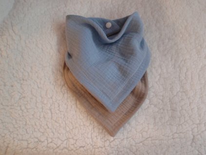 Bryndáček Mušelínový béžový s blue modrou